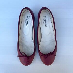 Repetto Camille Leather Heels "Drama" Burgundy - Size 38 EU/7 US